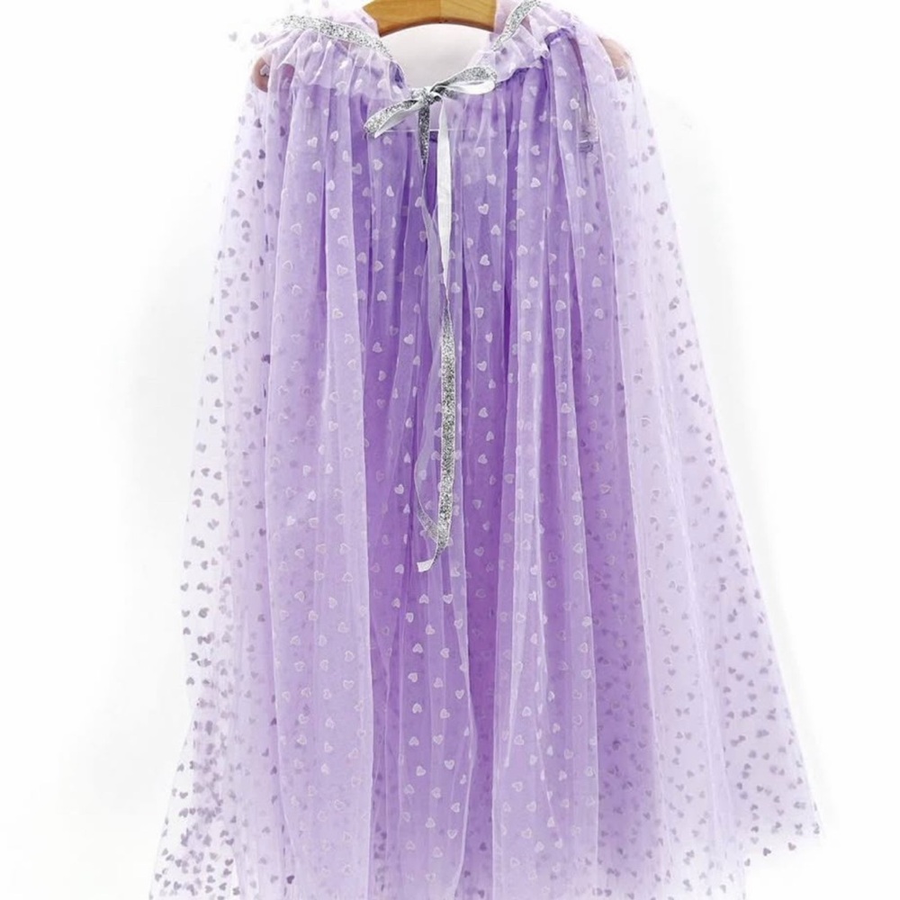 Elegant Lavender Tulle Dress-Up Cape (Kids)